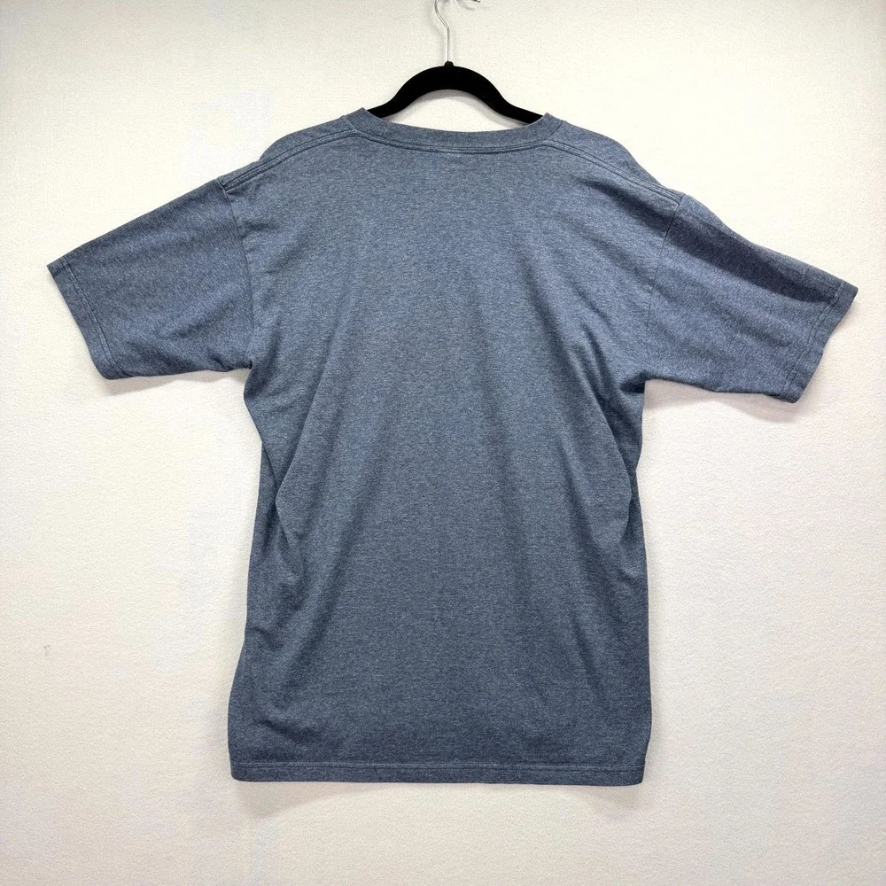 The North Face T Shirt Mens Medium Blue Heather Half Dome Logo Outdoor Crew Neck